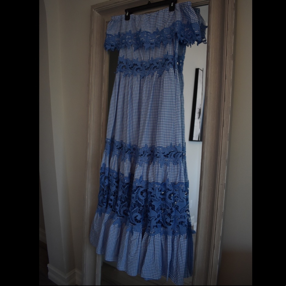 Off The Shoulder Blue Maxi